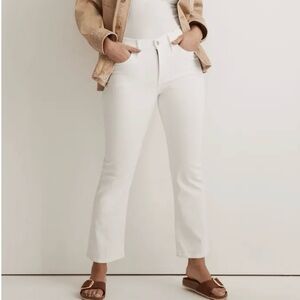 Madewell kick out crop jeans, white, size 31T